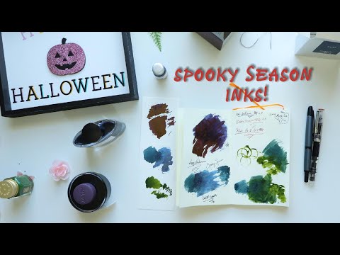 Видео: Чернила для перьевых ручек Spooky Season и некоторые альтернативы ручкам!