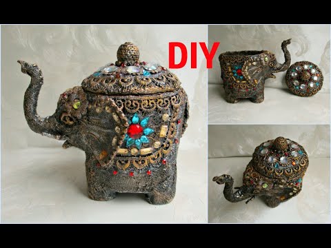 Видео: Из консервной банки-шкатулка "Слон"\DIY