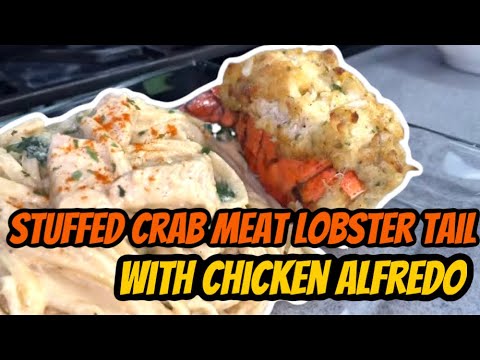 Видео: Приготовление фаршированного крабового мяса в хвосте лобстера и курице Альфредо