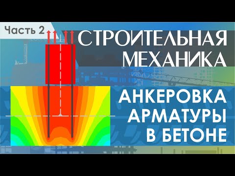 Видео: Анкеровка арматуры в бетоне. Часть 2. Плоская задача.