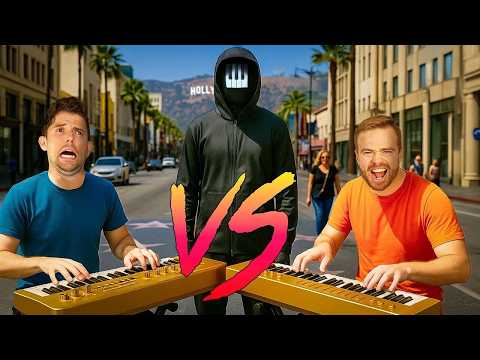 Видео: Профессиональные пианисты соревнуются за чаевые на улице... с помощью ИГРУШЕЧНЫХ ПИАНИНО!