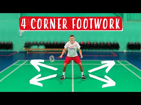 Видео: 4 Corner Footwork — пошаговое руководство по бадминтону!