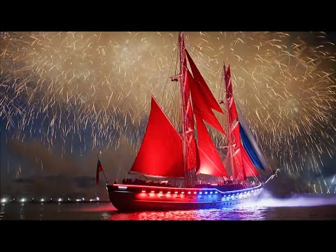 Видео: Алые паруса! Самые красивые моменты шоу! Салют. Scarlet Sails.