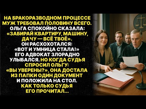 Видео: Муж радовался, что жена отдает ему всё имущество. Но когда узнал причину...