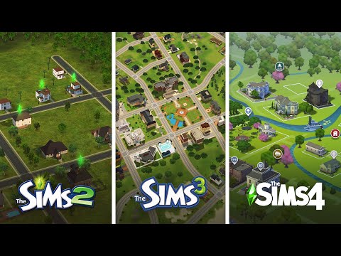 Видео: Все города в The Sims / Сравнение 3 частей