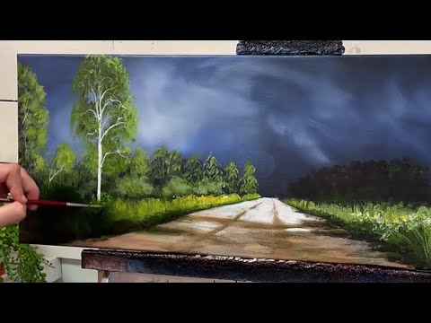 Видео: Как нарисовать бурную дорогу | Учебник по акриловой живописи