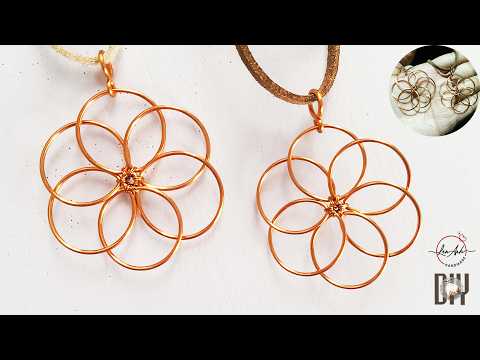 Видео: Изготовление простого кулона из проволоки | Цветочный кулон