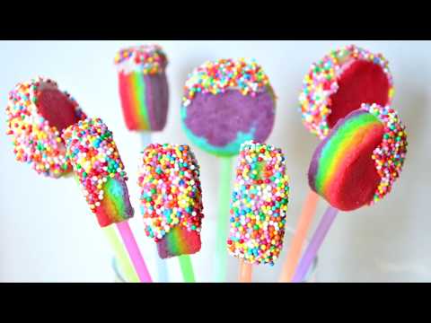 Видео: Кейк Попсы ☆ Радужный CandyBar ☆ Rainbow Cake Pops