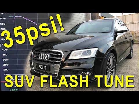 Видео: Флеш-тюнинг Audi SQ5 с двумя турбонагнетателями для ежедневного использования до 35 фунтов на кв....