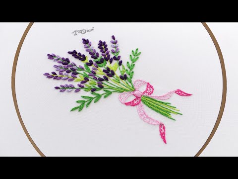 Видео: Как вышить лаванду слитковым швом