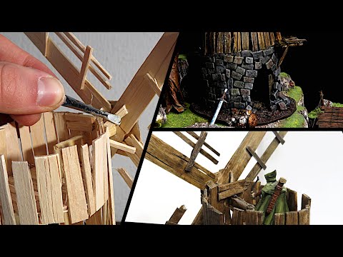 Видео: Создание разрушенной мельницы для Dungeons & Dragons (Старый костомол)