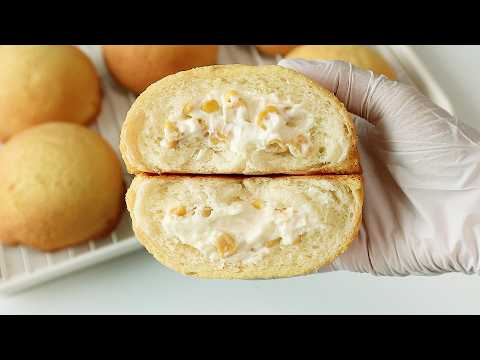 Видео: Ух ты! Так вкусно!👏 Рецепт булочки с кукурузным кремом и сыром (без машины)