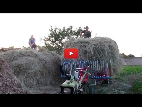 Видео: Заготовка сена мотоблоком