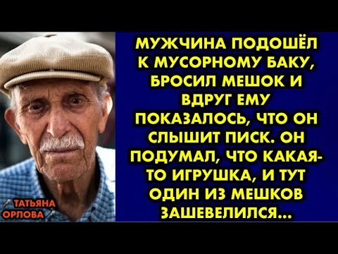 Видео: Мужчина подошёл к мусорному баку, бросил мешок и вдруг ему показалось что он слышит писк. Он подумал