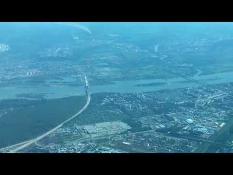 Видео: Взлет из Толмачево и пролет над Новосибирском.