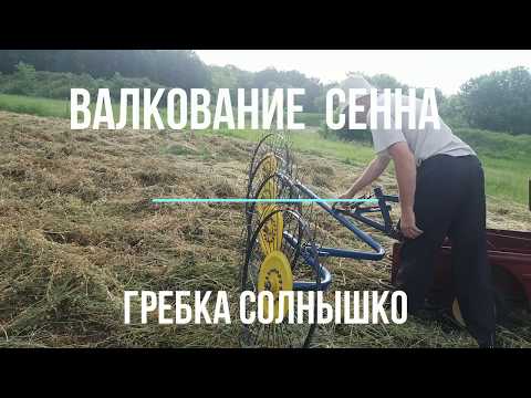 Видео: валкование сена мотоблоком