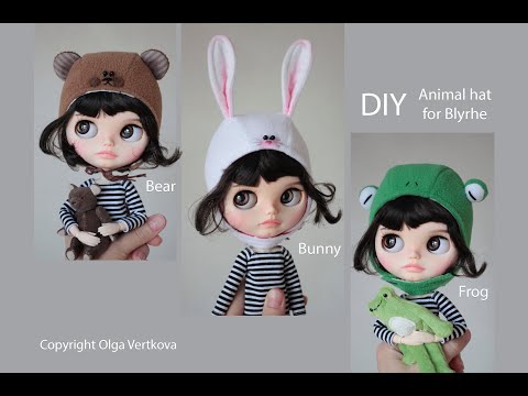 Видео: Animal hats for Blythe. Зверошапки для Блайз