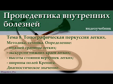 Видео: Тема 8.1. Топографическая перкуссия легких.