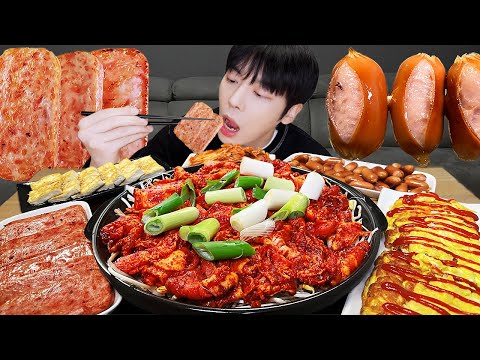 Видео: МУКБАНГ АСМР | огненная лапша, жареный яичный рулет, спам, тофу, кимчи! есть корейскую еду