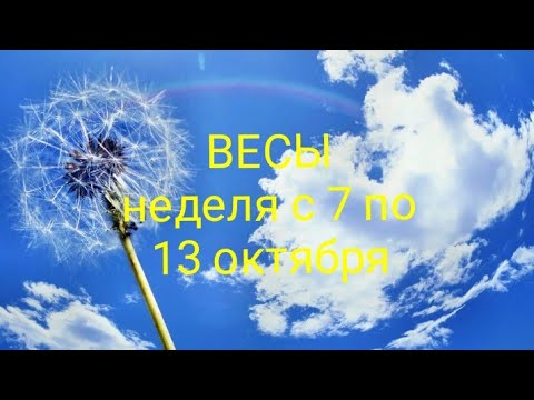 Видео: ВЕСЫ неделя с 7 по 13 октября 2024 года