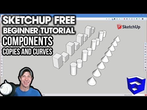 Видео: НАЧАЛО РАБОТЫ с SketchUp Free — Урок 3 — Компоненты, копии и кривые