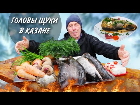 Видео: ВКУСНЕЙ ЧЕМ в КИНО - ГОЛОВЫ ЩУЧЬИ с ЧЕСНОКОМ ФАРШИРОВАННЫЕ в КАЗАНЕ на КОСТРЕ