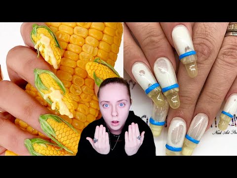 Видео: САМЫЙ БЕЗУМНЫЙ МАНИКЮР (дизайн ноготочки) В МИРЕ | реакция на топ самых странных  маникюров