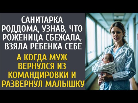 Видео: Санитарка забрала ребенка сбежавшей роженицы… А едва муж приехал из командировки и развернул малышку
