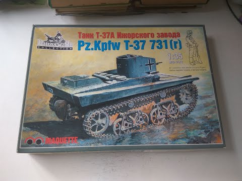 Видео: Обзор на набор танка Т-37А, Ижорского завода, от фирмы MSD-Maquette. 1:35. MQ-3578