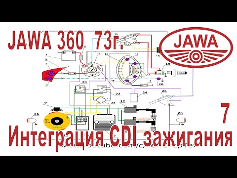 Видео: JAWA 360 73г. Установка и интеграция CDI зажигания в штатную проводку Ява