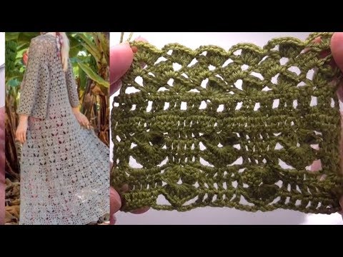 Видео: Пальто крючком  Два простых узора крючком