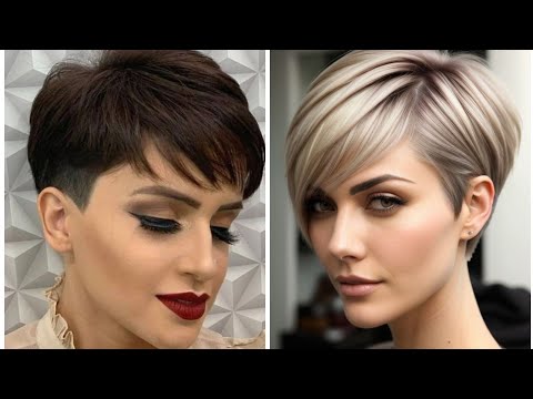 Видео: Последние 40 изображений коротких стрижек для женщин и удлиненного боба-пикси