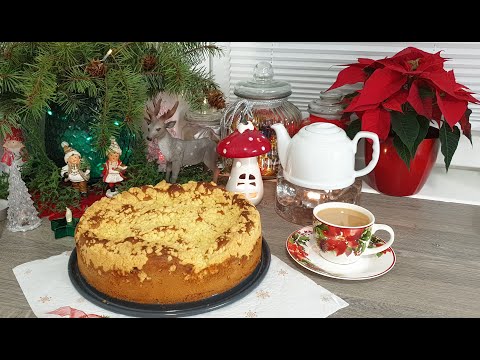 Видео: Кухен с крошкой и фруктовой начинкой  внутри!