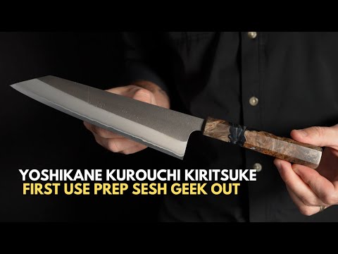 Видео: Ёсиканэ Куроучи Кирицукэ | First Use Prep Geek Out Sesh | НОВЫЙ НОЖ ЁСИКАНЭ