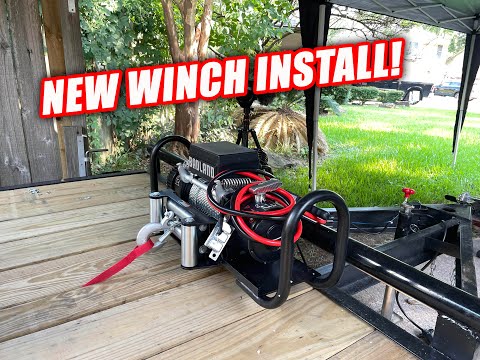 Видео: УСТАНОВИТЕ ЛЕБЕДКУ HABOR FRIEGHT 12 000 ФУНТОВ НА МОЙ ПРИЦЕП PHILS!