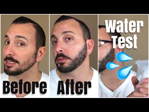 Видео: Как наносить волокна волос на бороду | Тест на водостойкость