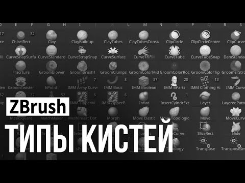 Видео: ZBrush - типы кистей