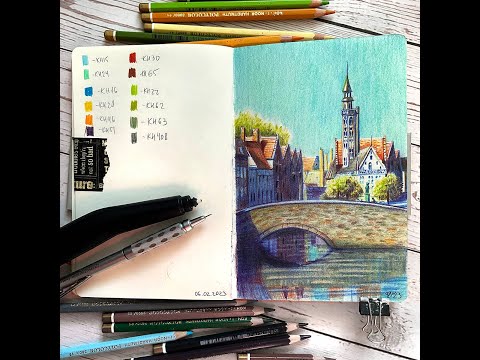 Видео: Обзор карандашей Koh-i-noor Polycolor и рисуем солнечный скетч. Запись прямого эфира.
