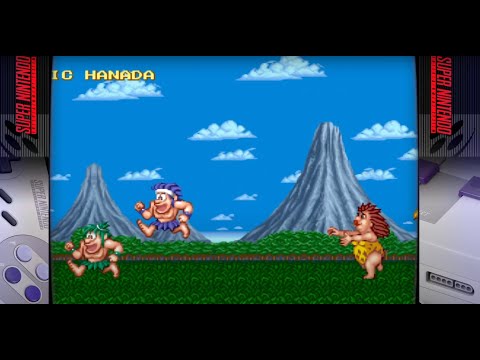 Видео: Joe & Mac 1991 игра SNES Прохождение игры.