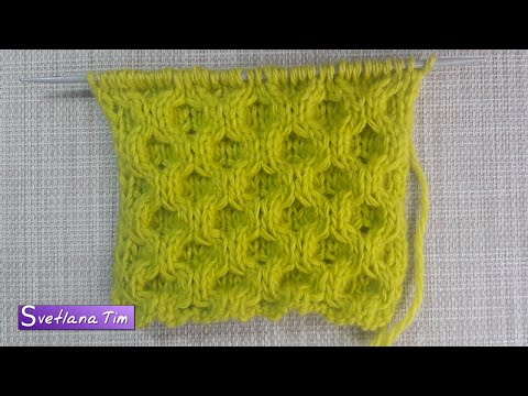 Видео: Узор ПЧЕЛИНЫЕ СОТЫ. Вязание спицами / Beautiful Knitting Stitch Pattern № 396
