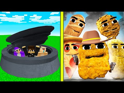 Видео: НУБ ПРО И ДЕВУШКА СПРЯТАЛИСЬ В СЕКРЕТНОМ БУНКЕРЕ ! ПОЮЩИЕ МЕМЫ НАПАЛИ НА БАЗУ В МАЙНКРАФТ !