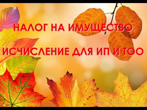 Видео: НАЛОГ НА ИМУЩЕСТВО ДЛЯ ИП И ТОО