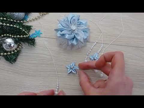 Видео: Зимние пышные бантики.🎄 Новогодние бантики из атласной ленты и парчи. Winter puffy bows