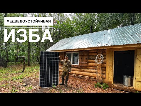 Видео: Защищаемся от медведя |Устанавливаем автономное электричество в избе | Заготавливаем дрова