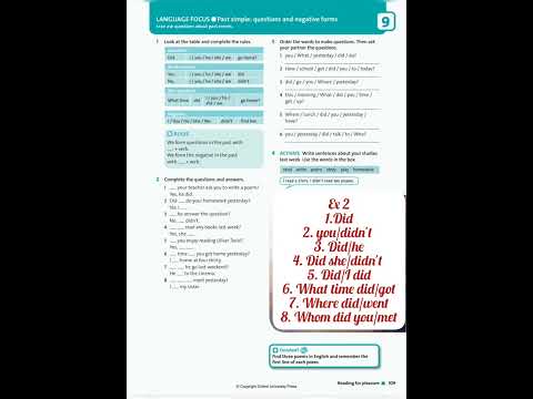 Видео: Ағылшын тілі 5сынып. Englishplus 5th grade Student's Book page 109.