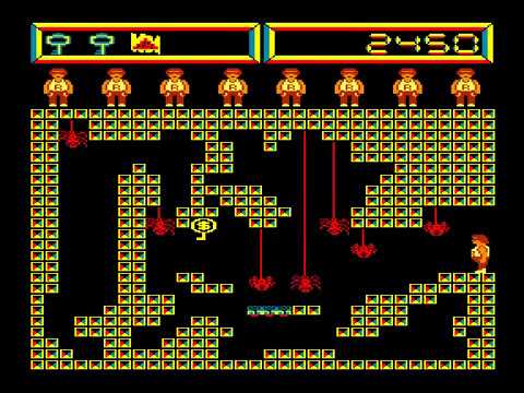 Видео: Вектор-06Ц, игра "Амбал-М", 255 жизней, с музыкой (Vector-06C, Ambal)
