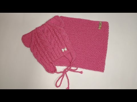 Видео: Шапка с ушками//Китти//Шапка для детей спицами-видео