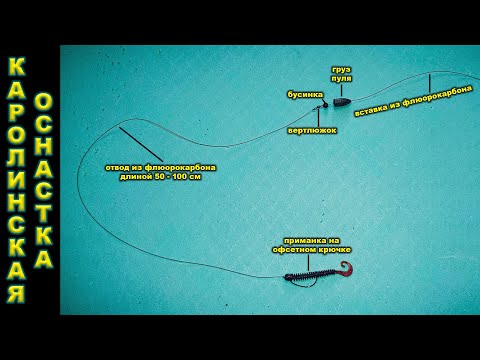 Видео: Каролинская оснастка. Как связать. Отличие от отводного поводка.
