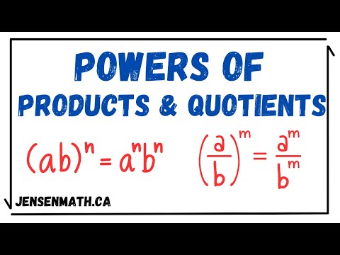 Видео: Степени произведений и частных | математика 9 | jensenmath.ca