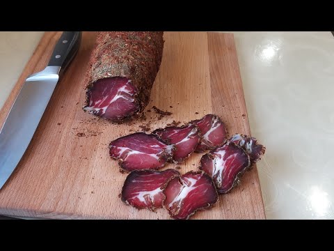 Видео: Сыровяленое мясо из свинины